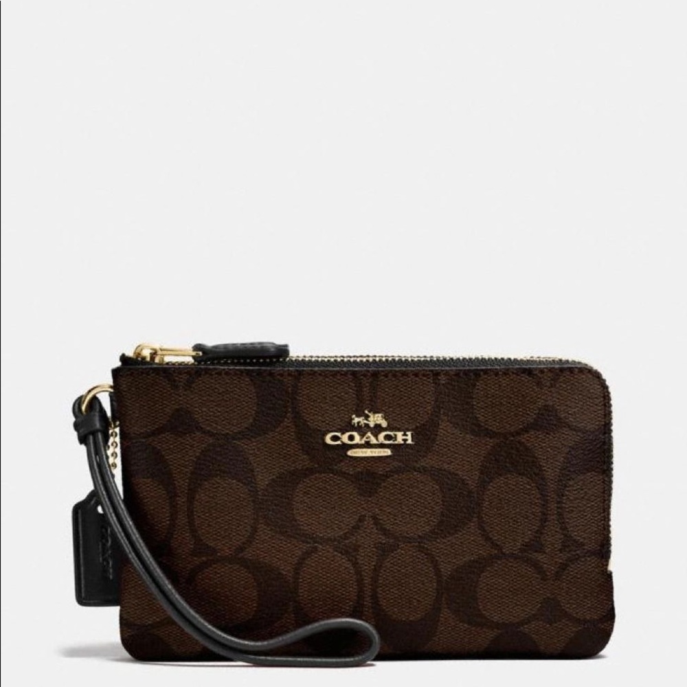Coach Double Corner Zip Wristlet